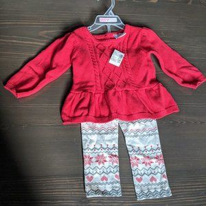 NWT Fair isle sweater pants 9-12M set